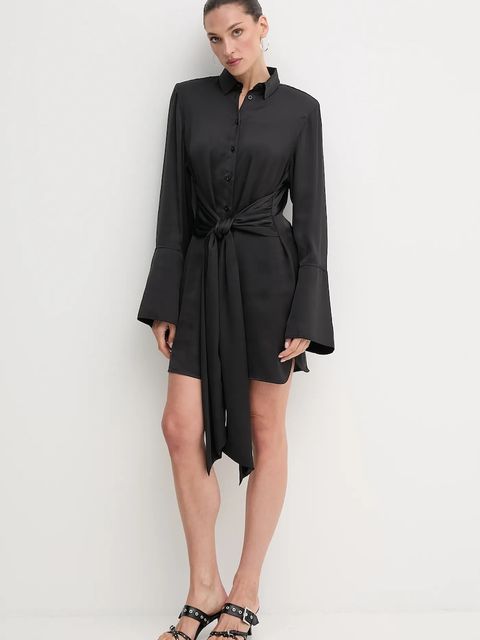 Rotate sukienka kolor czarny mini rozkloszowana 114334100