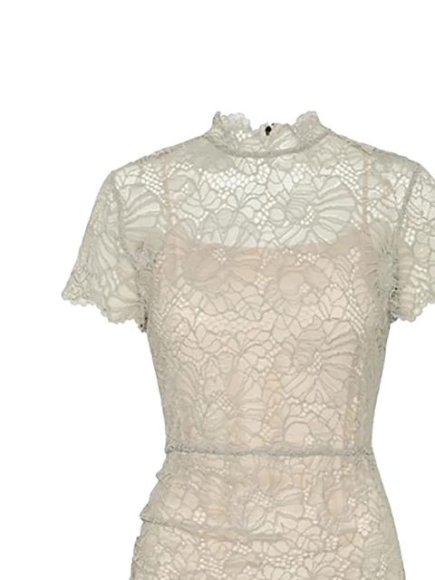 ROTATE BIRGER CHRISTENSEN lace ruched midi dress - Neutrals - zdjęcie produktu nr 2