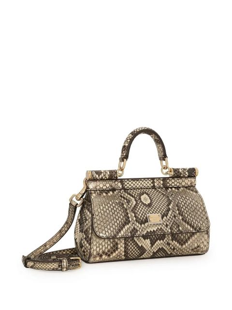 Dolce & Gabbana small Sicily leather tote bag - Neutrals