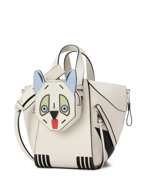 LOEWE Hammock animal-face zipped tote bag - White