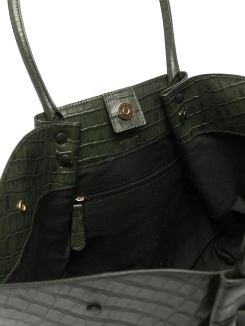 DeMellier crocodile-embossed leather shoulder bag - Green
