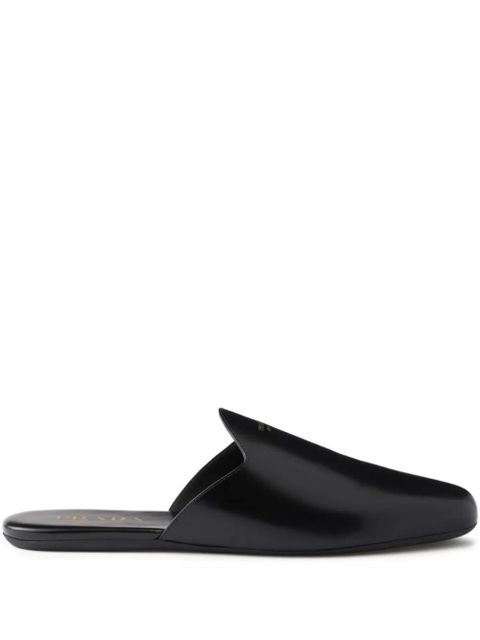Prada embossed-logo leather mules - Black - zdjęcie produktu nr 1