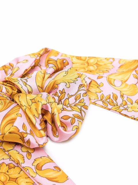 Versace baroque-print silk hair tie - Pink - zdjęcie produktu nr 2