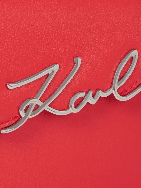 Karl Lagerfeld torebka skórzana K/SIGNATURE kolor czerwony A1W30458