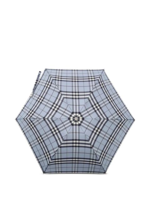 Burberry check folding umbrella - Blue - zdjęcie produktu nr 1