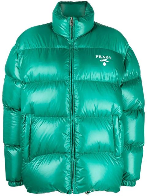 Prada recycled polyester puffer jacket - Green