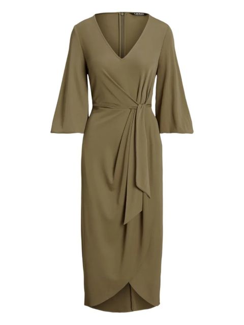 Lauren Ralph Lauren tie-waist V-neck asymmetrical dress - Green - zdjęcie produktu nr 1