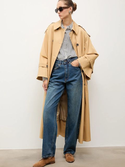 Answear.LAB półbuty zamszowe damskie kolor brązowy na płaskim obcasie - zdjęcie produktu nr 2