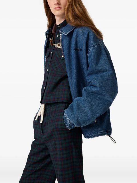 Miu Miu plaid-print snap-fastening shirt - Blue - zdjęcie produktu nr 2