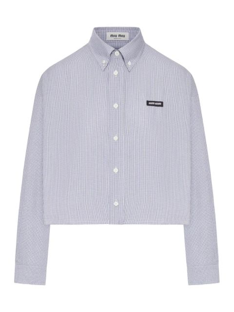 Miu Miu logo check shirt - Blue