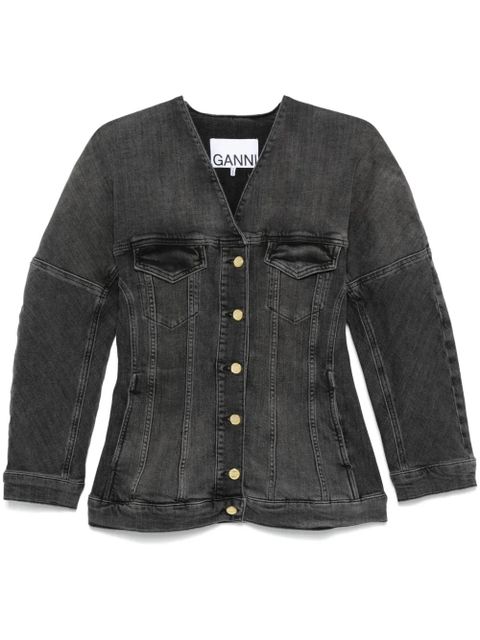 GANNI washed denim jacket - Black - zdjęcie produktu nr 1