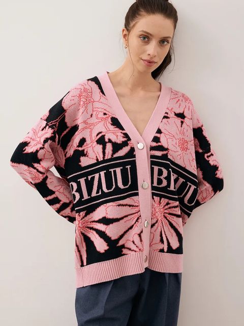 Bizuu kardigan bawełniany HYLES damski kolor różowy HYLES CZARNY - zdjęcie produktu nr 1