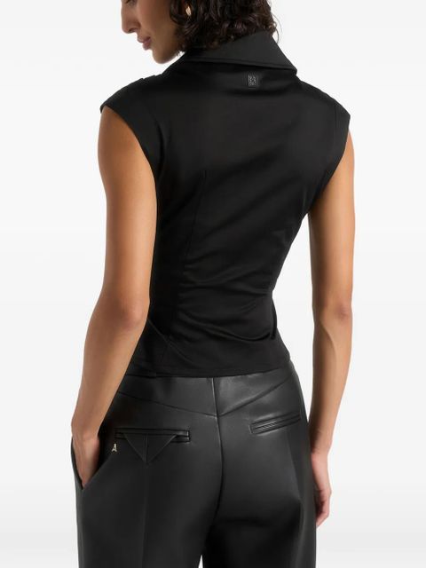 Manière De Voir Yvette twisted-front sleeveless shirt - Black