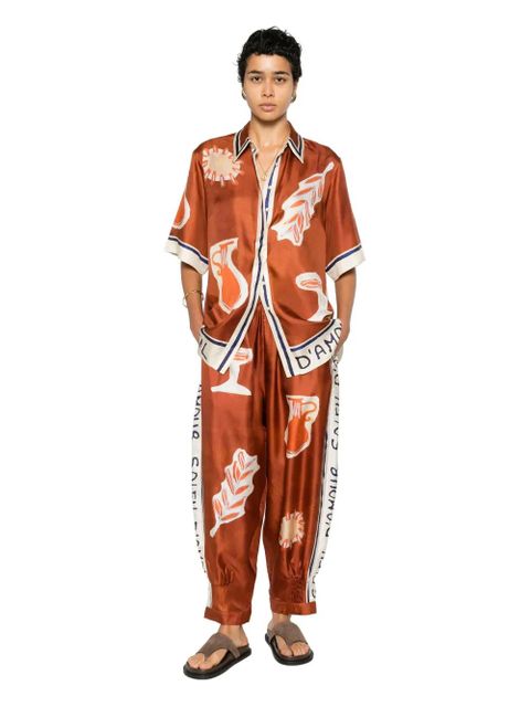 ALEMAIS Soleil D´Amour print trousers - Brown