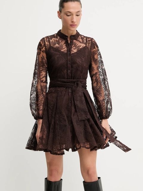 Answear.LAB sukienka kolor brązowy mini rozkloszowana - zdjęcie produktu nr 1