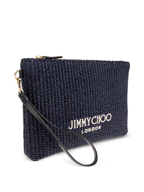 Jimmy Choo logo-detail clutch bag - Blue