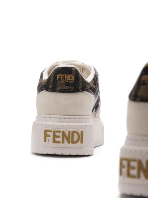 FENDI Zuca-motif panelled sneakers - Brown - zdjęcie produktu nr 2