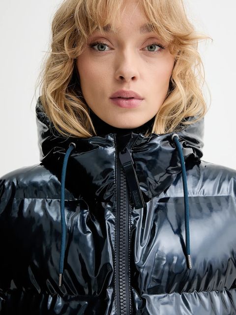 Rains kurtka 15130 Alta Longer Puffer Jacket kolor granatowy zimowa 15130