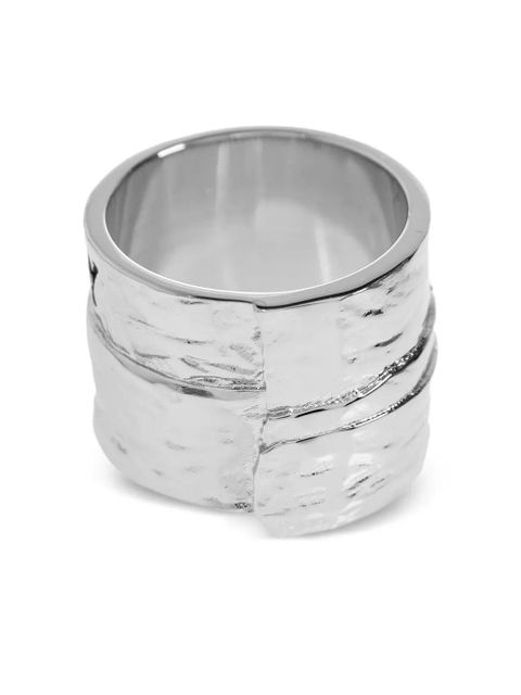 Givenchy hammered logo ring - Silver