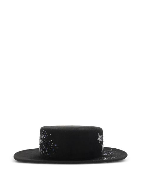Ruslan Baginskiy wide-brim sequin-embellished hat - Black