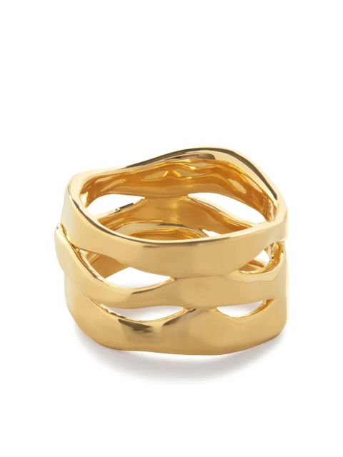 Monica Vinader The Wave triple-band ring - Gold - zdjęcie produktu nr 1