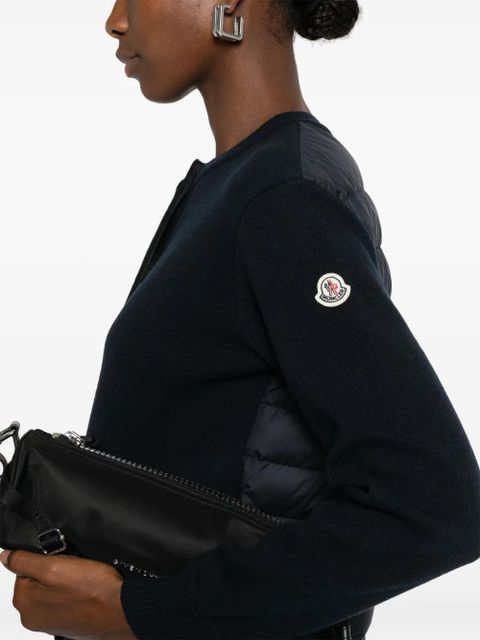Moncler quilted-panel cardigan - Blue - zdjęcie produktu nr 2