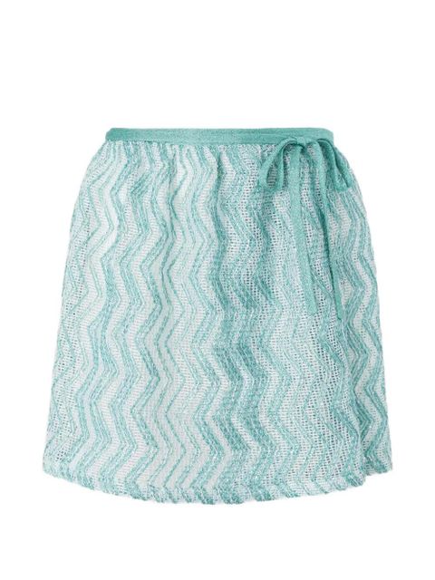 Missoni zigzag-pattern side-tie mini skirt - Blue - zdjęcie produktu nr 1
