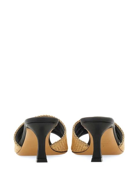 Ferragamo 55mm jacquard raffia sandals - Neutrals