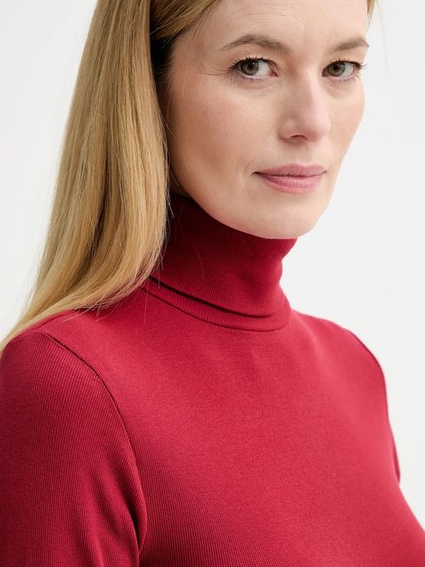 Marc O'Polo longsleeve kolor czerwony z golfem 5000007490