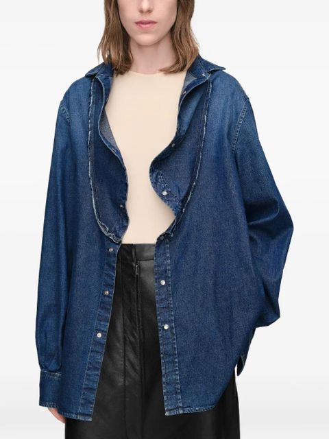 Maison Margiela Folded Collar Denim Shirt - Blue
