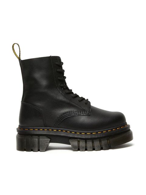 Dr. Martens Workery Audrick 8-Eye Boot damskie kolor czarny na płaskim obcasie DM27149001