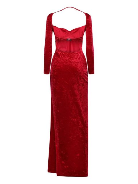 Balenciaga sweetheart long-sleeve maxi dress - Red