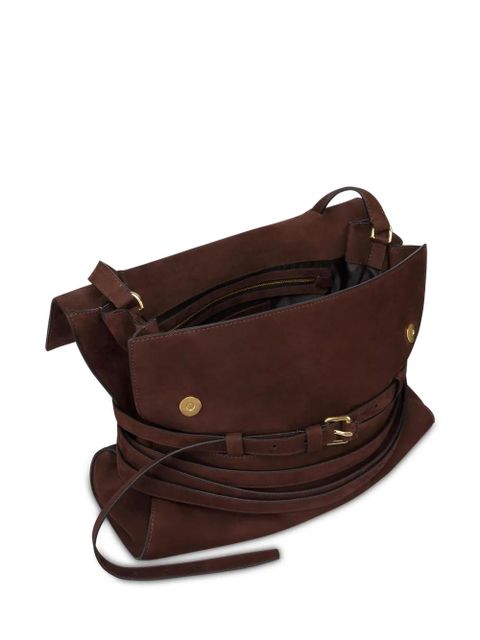 Moschino Tie Me leather shoulder bag - Brown