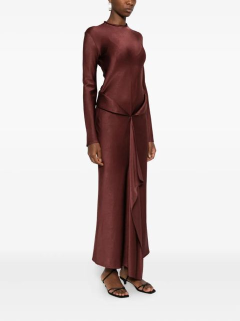 Nanushka crew-neck draped maxi dress - Brown