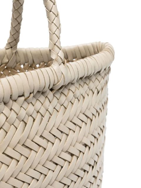 DRAGON DIFFUSION mini Flat Gora leather tote bag - Neutrals