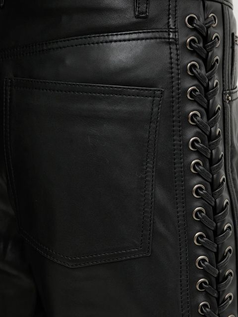 Rotate spodnie skórzane damskie kolor czarny szerokie high waist 115133100 - zdjęcie produktu nr 2