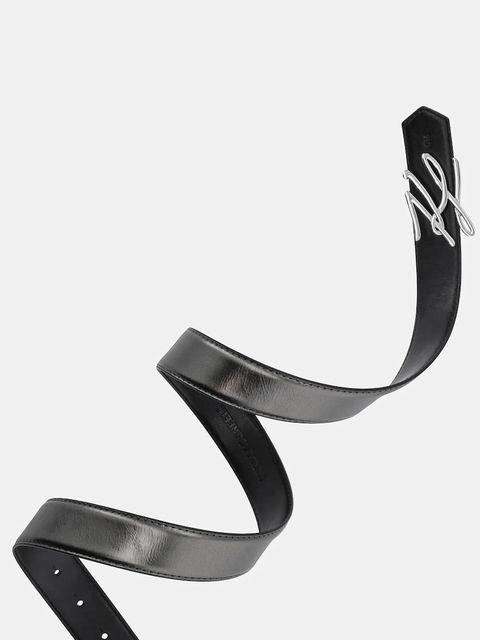 Karl Lagerfeld pasek skórzany dwustronny damski kolor szary A1W33148