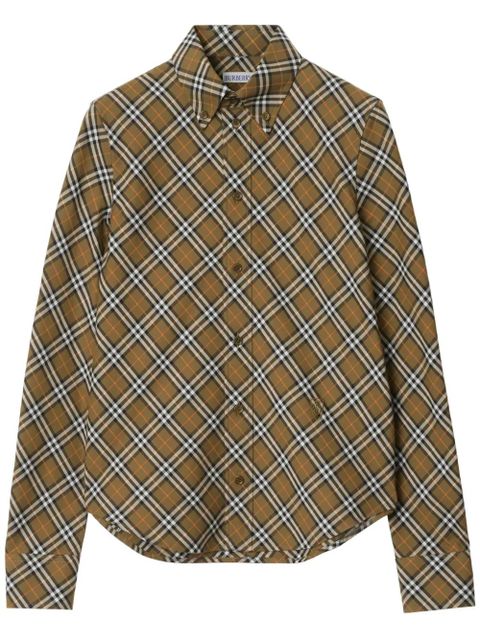 Burberry check-pattern cotton shirt - Brown - zdjęcie produktu nr 1