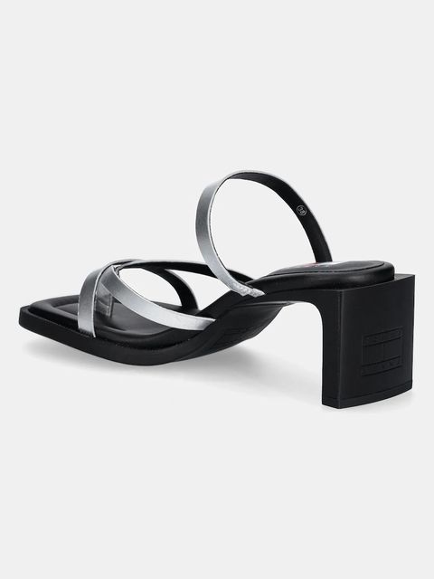 Tommy Jeans klapki skórzane THE SOHO SANDAL METALLIC