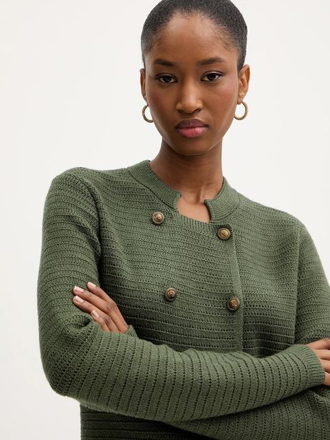 Morgan kardigan damski kolor zielony lekki MVRAC
