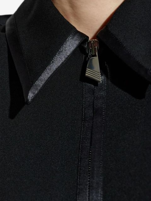 The Attico zip-front mini shirt dress - Black