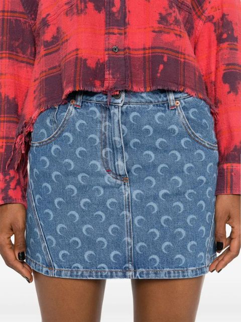 Marine Serre Deadstock denim miniskirt - Blue