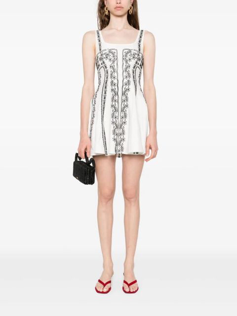 Maje embroidered-strap mini dress - White