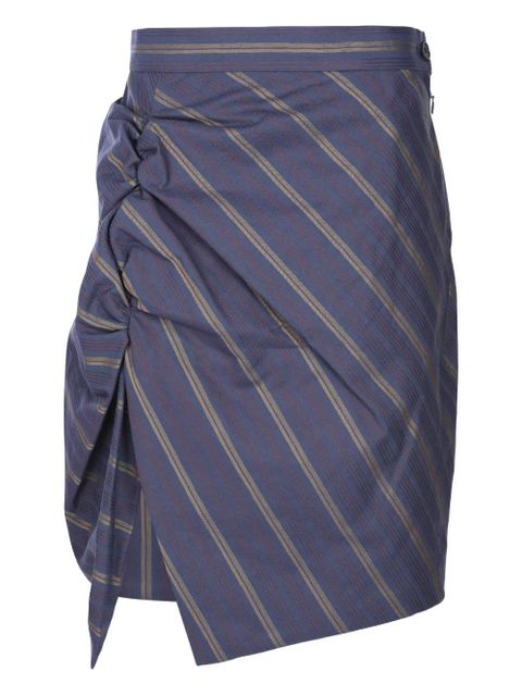 Vivienne Westwood striped gathered midi skirt - Purple