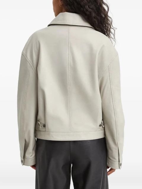 LouLou de Saison Kaipan wide-lapels leather jacket - Neutrals