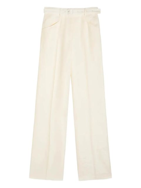 Gabriela Hearst belted straight trousers - Neutrals - zdjęcie produktu nr 1