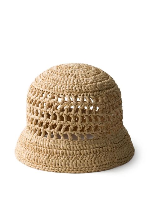 Prada crochet bucket hat - Neutrals