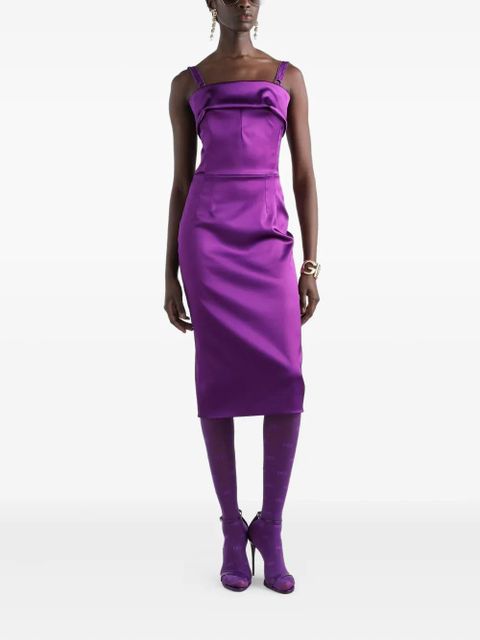 Dolce & Gabbana DNA satin midi dress - Purple