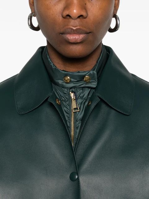 Moncler Haricot 3-in-1 leather shirt jacket - Green