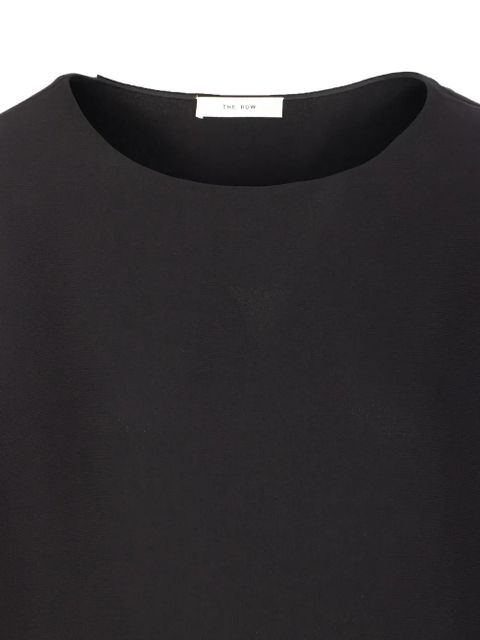 The Row boat-neck long-sleeved blouse - Black